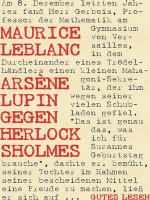cover image of Arsène Lupin gegen Herlock Sholmes